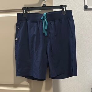 Men's Navy Board Shorts with Teal Drawstring